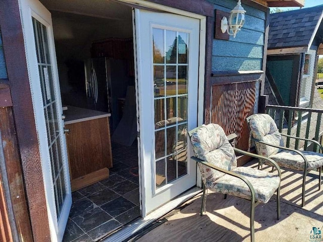 balcony with french doors