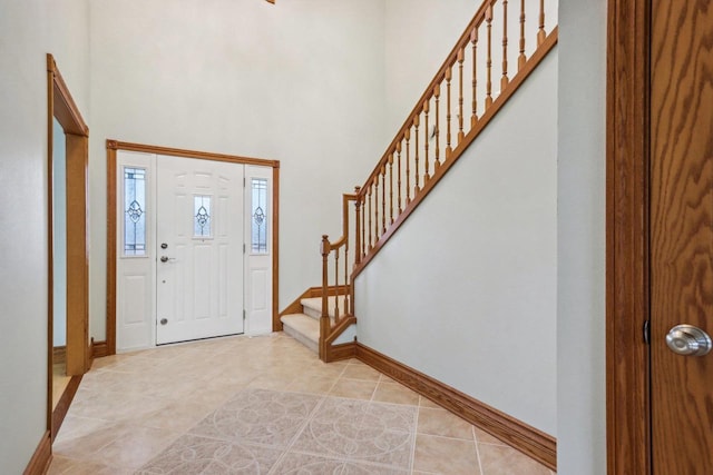 view of tiled foyer entrance