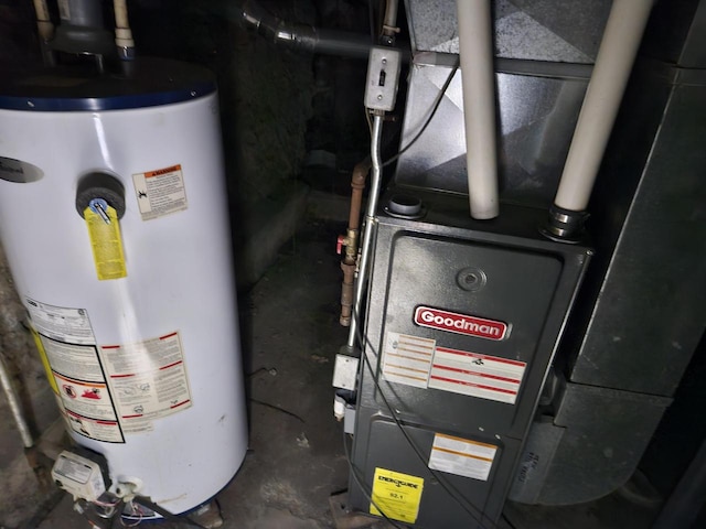 utilities featuring heating unit and water heater