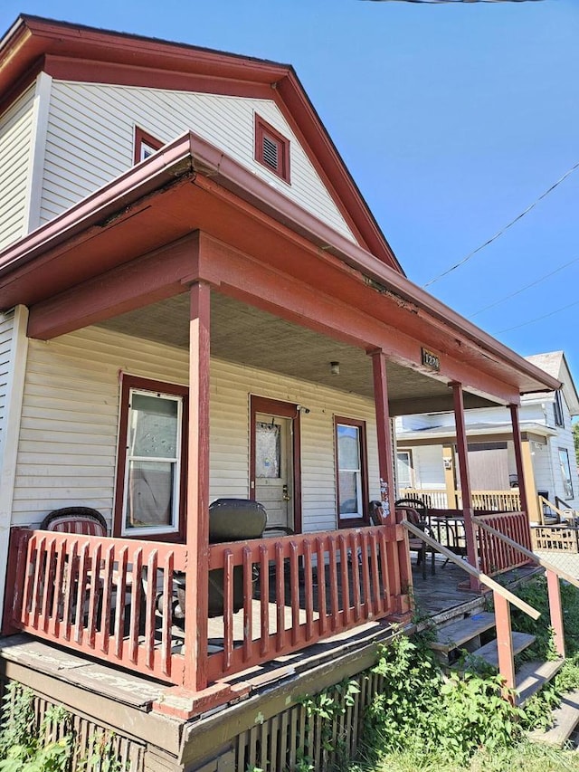 exterior space featuring covered porch