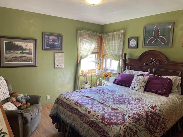 bedroom featuring light hardwood / wood-style flooring