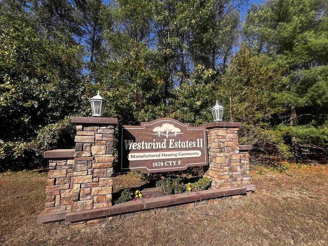 view of community sign