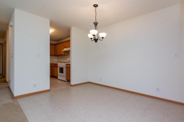 interior space with a notable chandelier