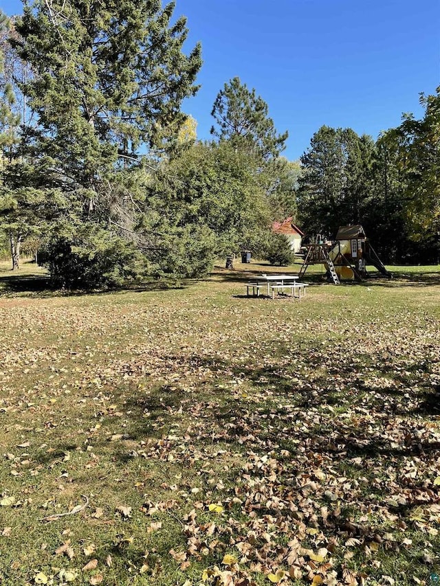 view of yard with a playground