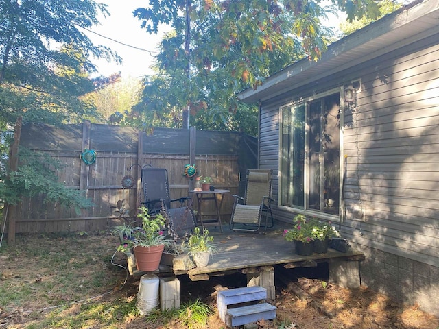 view of yard featuring a deck