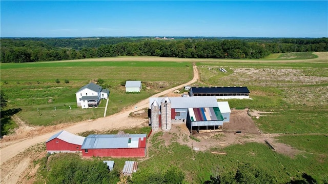 drone / aerial view with a rural view