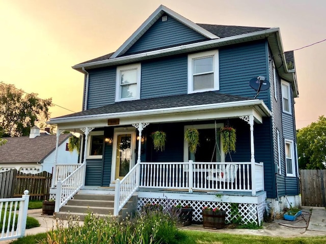 view of front of house featuring covered porch