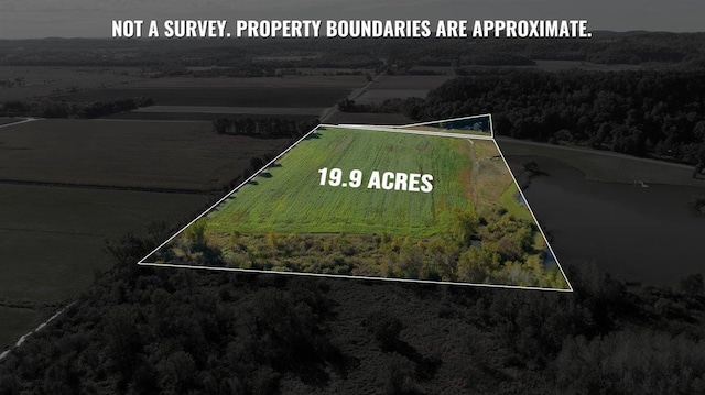 bird's eye view featuring a rural view