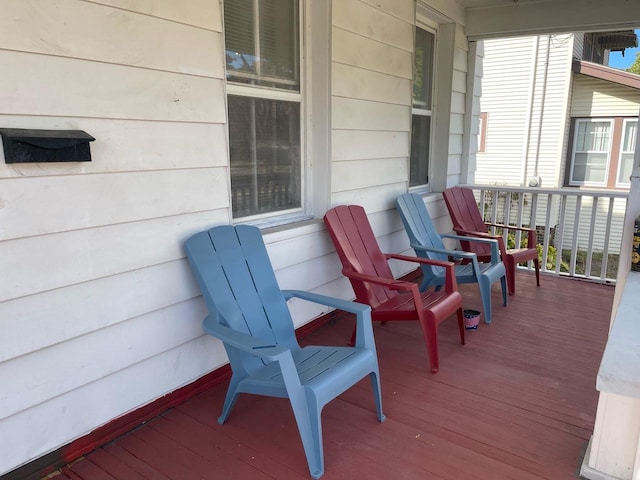 wooden deck featuring a porch