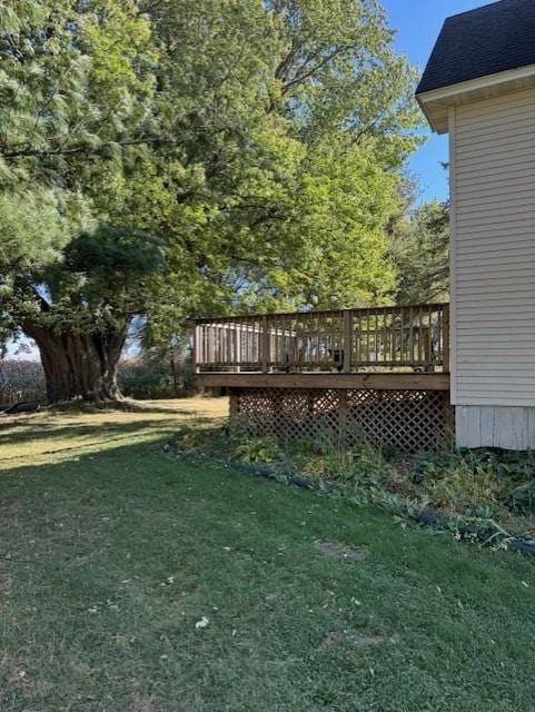 view of yard featuring a deck