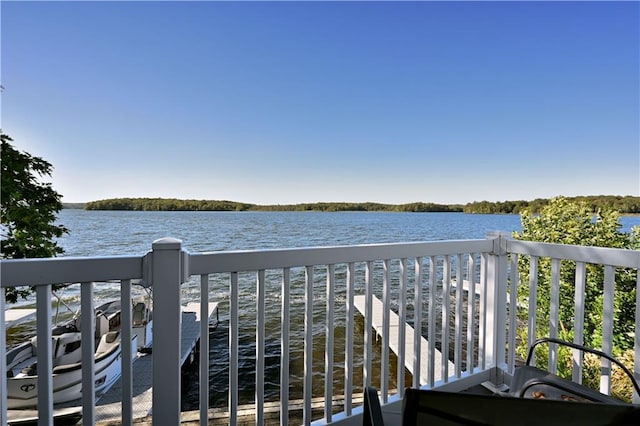 balcony with a water view