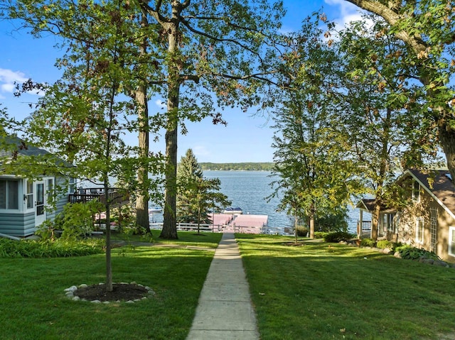 N1814 Highland Rd, Lake Geneva, WI 53147 - view of green lawn featuring a water view