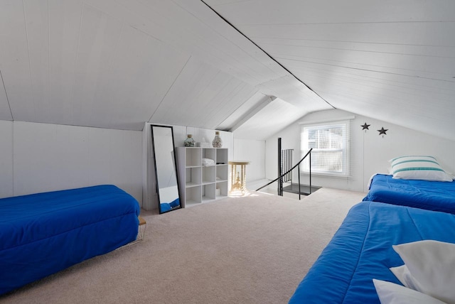 N1814 Highland Rd, Lake Geneva, WI 53147 - carpeted bedroom featuring vaulted ceiling