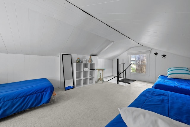 N1814 Highland Rd, Lake Geneva, WI 53147 - carpeted bedroom featuring lofted ceiling