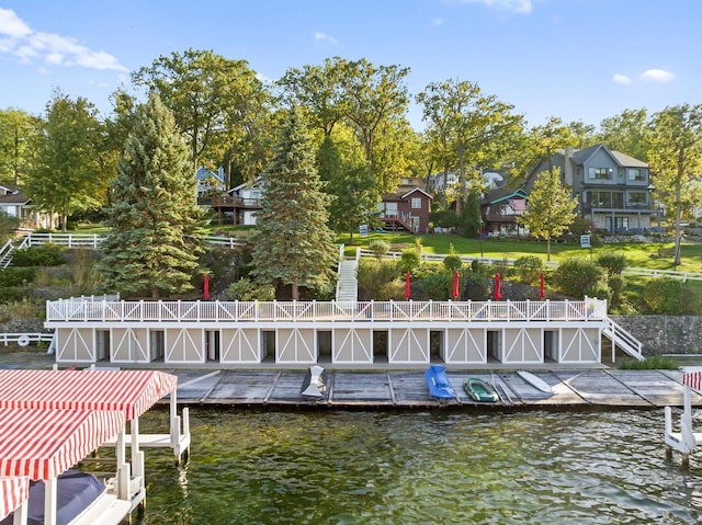 N1814 Highland Rd, Lake Geneva, WI 53147 - dock area with a water view and a residential view