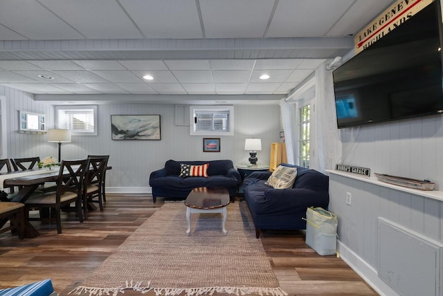 N1814 Highland Rd, Lake Geneva, WI 53147 - living room with wood finished floors, baseboards, healthy amount of natural light, and recessed lighting