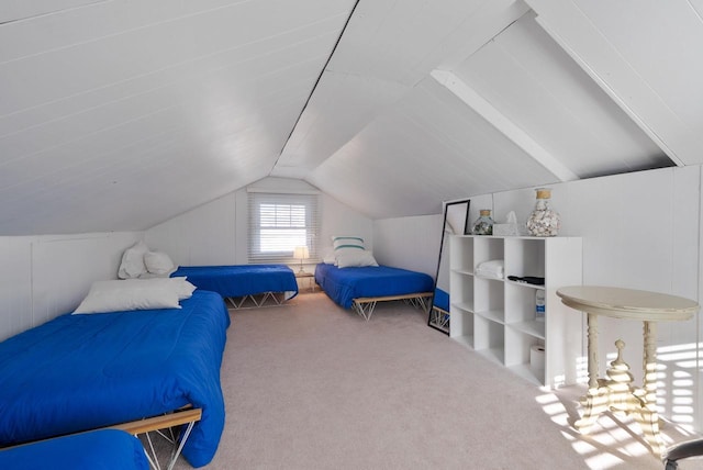 N1814 Highland Rd, Lake Geneva, WI 53147 - carpeted bedroom featuring lofted ceiling