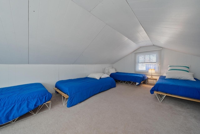 N1814 Highland Rd, Lake Geneva, WI 53147 - bedroom with lofted ceiling and carpet