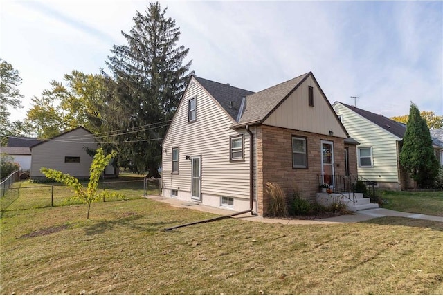 exterior space with a front lawn