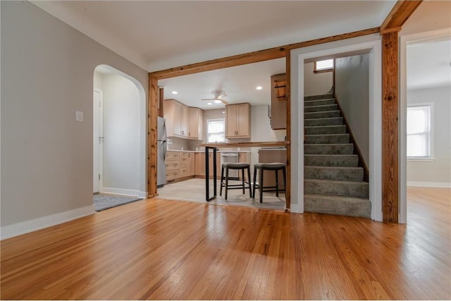 interior space featuring light hardwood / wood-style floors