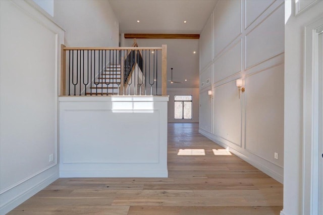 1438 Greenleaf Ct, Sun Prairie, WI 53590 - corridor featuring stairway and light wood-type flooring