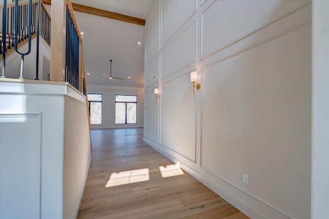 1438 Greenleaf Ct, Sun Prairie, WI 53590 - corridor featuring light wood-style floors, recessed lighting, and stairs