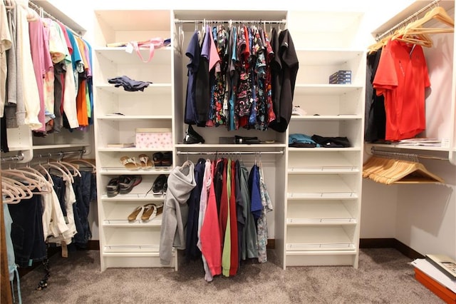 spacious closet with carpet floors