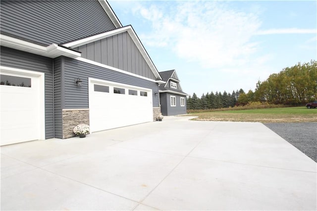 view of home's exterior with a garage