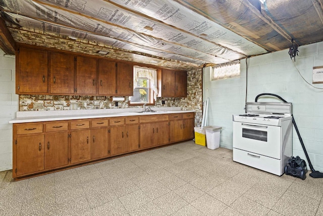 kitchen with sink and electric range