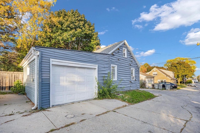 view of garage