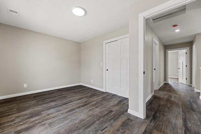 interior space featuring dark hardwood / wood-style floors