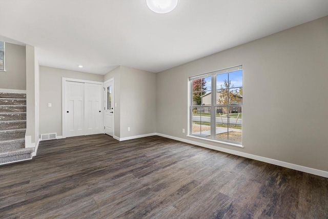 interior space featuring dark hardwood / wood-style flooring