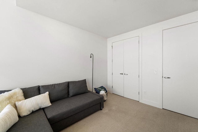 living room with carpet flooring