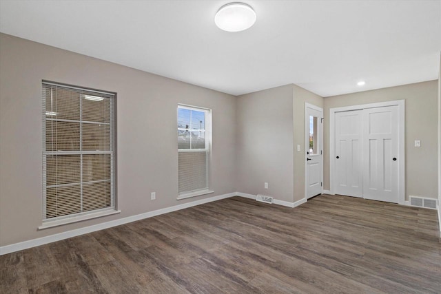 entrance foyer with dark wood-type flooring