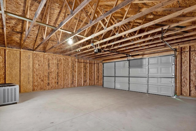 garage featuring central air condition unit