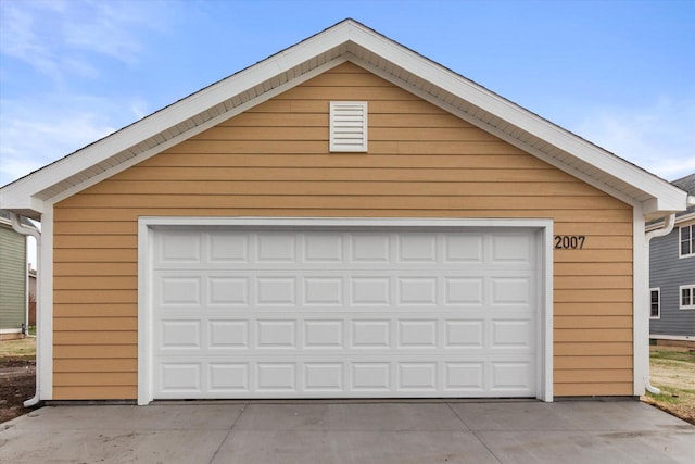 view of garage