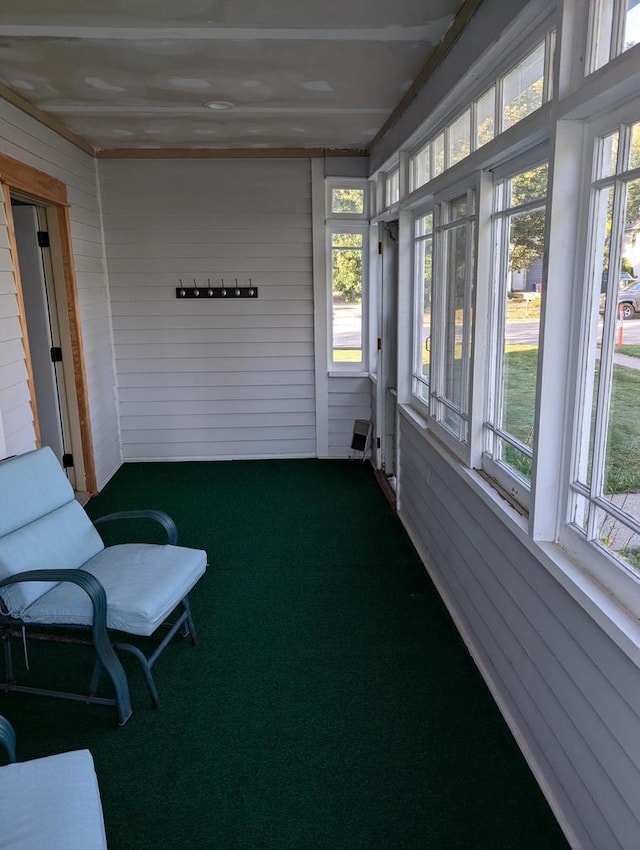 view of unfurnished sunroom