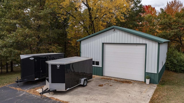 view of outdoor structure featuring a garage