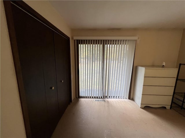 unfurnished bedroom featuring a closet