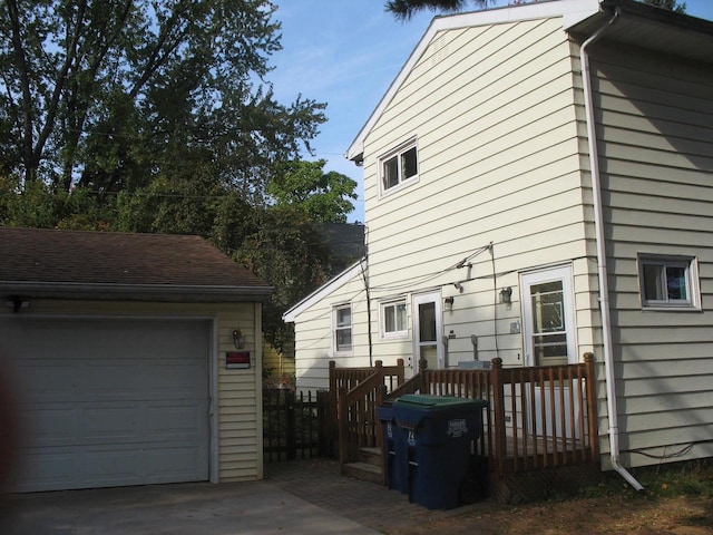 view of home's exterior with a garage