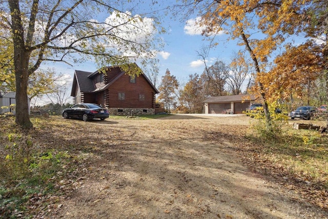 view of home's exterior with a garage