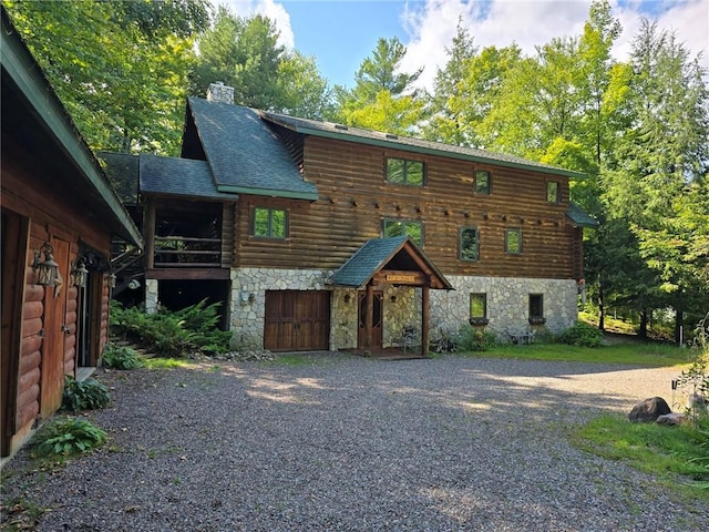 view of log-style house