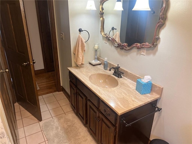 bathroom featuring vanity and tile patterned flooring