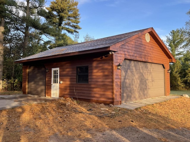 garage with wooden walls