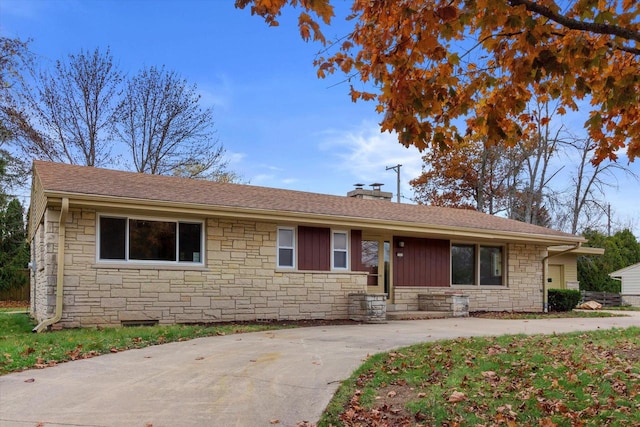 view of single story home