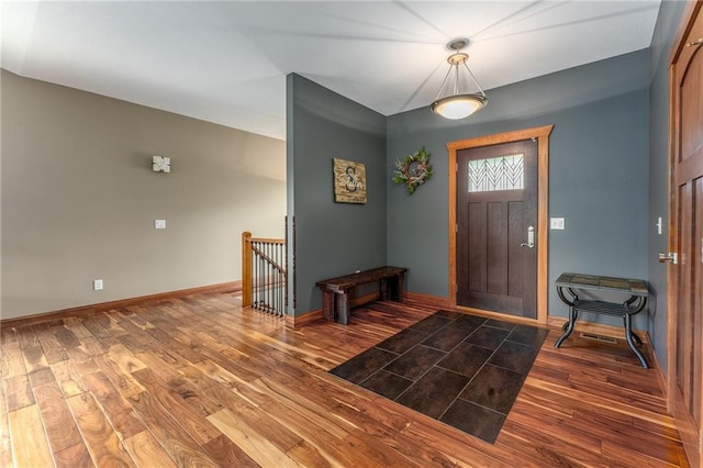 foyer entrance featuring hardwood / wood-style flooring