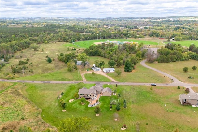 drone / aerial view with a rural view