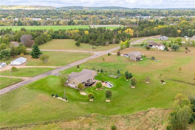 bird's eye view with a rural view