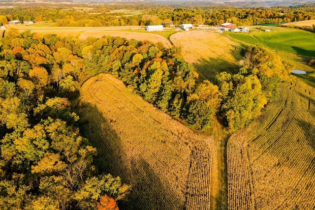 aerial view featuring a rural view