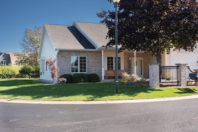 view of front of house featuring a garage and a front yard